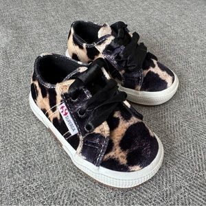 Supers Leopard Print Velvet Toddler Sneaker